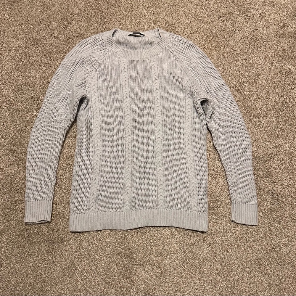 Christopher & Banks Gray Cable Knit Sweater
